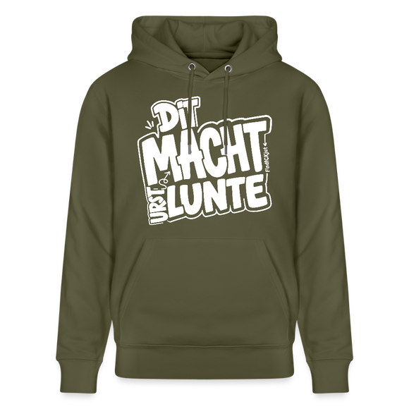 DIT MACHT URST LUNTE-Unisex Bio-Hoodie mit Berliner Dialekt - Khaki Grün