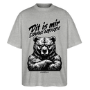 Dit is mir SCHNURZPIEPEOversized Unisex Bio T-Shirt - Grau meliert