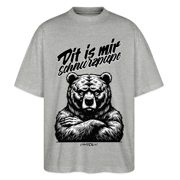 Dit is mir SCHNURZPIEPEOversized Unisex Bio T-Shirt - Grau meliert