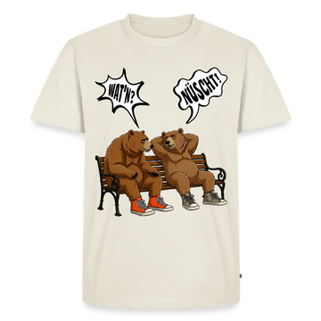 Berliner Bär Shirt mit Spruch-WATN? NÜSCHT-Männer Premium T-Shirt - Naturweiß
