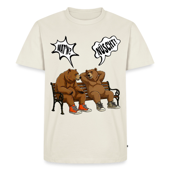 Berliner Bär Shirt mit Spruch-WATN? NÜSCHT-Männer Premium T-Shirt - Naturweiß
