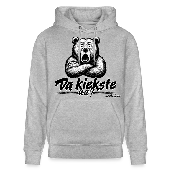 Da kiekste, wa?-Unisex Bio-Hoodie - Grau meliert