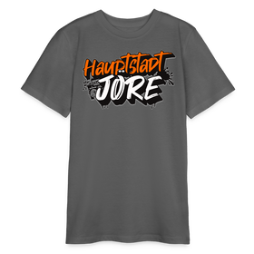 Teenager Bio T-Shirt mit 'HAUPTSTADTJÖRE' Brustprint, aus 100% Bio-Baumwolle, stabil mit Doppelnaht und bequemen Rundhalsausschnitt – perfekt für junge Berliner. - Farbe Anthrazit