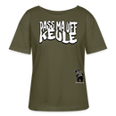 PASS MA UFF KEULE-Rundhals Frauen Bio-T-Shirt - Khaki