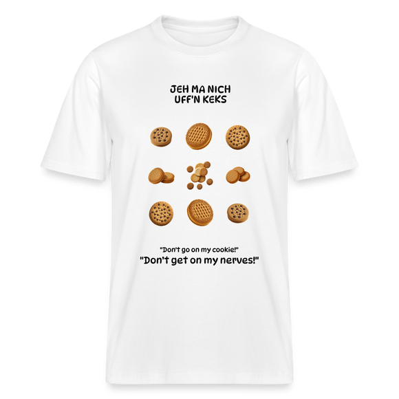 JEH MA NICH UFFN KEKS-Relaxed Fit Unisex Bio-T-Shirt - Weiß