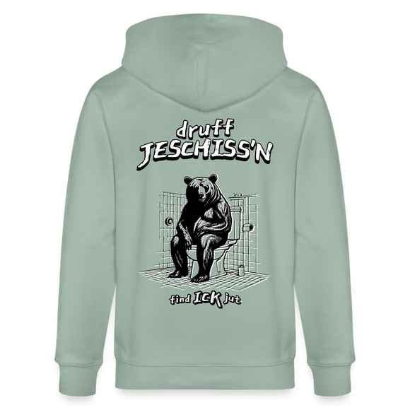 DRUFF JESCHISS'N-Unisex Bio-Kapuzenjacke - Helles Graugrün