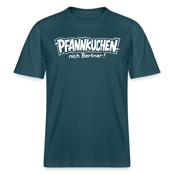 Berlin Shirt-PFANNKUCHEN NICH BERLINER!-RELAXED FIT Unisex bio T-Shirt - Dunkles Petrol
