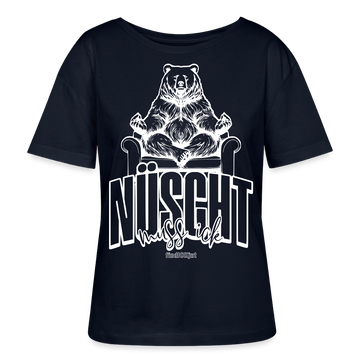 NÜSCHT MUSS ICK-Berlin Shirt-Rundhals Frauen Bio-T-Shirt - Navy