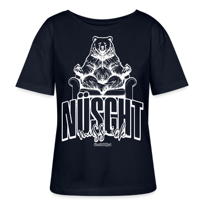 NÜSCHT MUSS ICK-Berlin Shirt-Rundhals Frauen Bio-T-Shirt - Navy