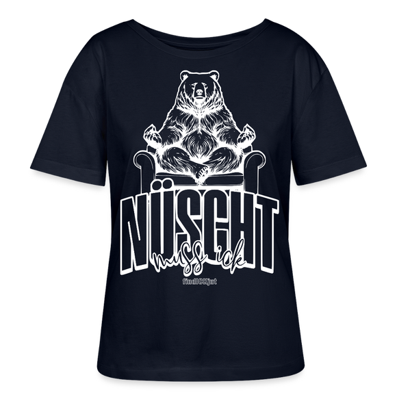 NÜSCHT MUSS ICK-Berlin Shirt-Rundhals Frauen Bio-T-Shirt - Navy