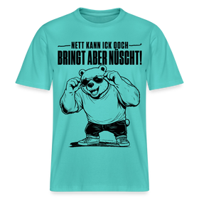 Berliner Bär mit Berliner Schnauze-NETT KANN ICK OOCH-RELAXED FIT Unisex Organic T-Shirt - Poolblau