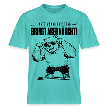 Berliner Bär mit Berliner Schnauze-NETT KANN ICK OOCH-RELAXED FIT Unisex Organic T-Shirt - Poolblau