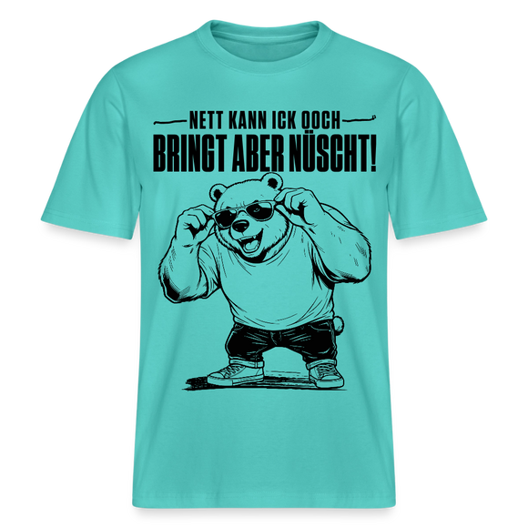 Berliner Bär mit Berliner Schnauze-NETT KANN ICK OOCH-RELAXED FIT Unisex Organic T-Shirt - Poolblau
