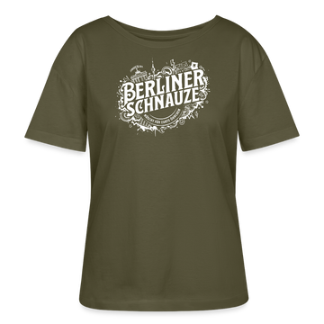 BERLINER SCHNAUZE-Rundhals Frauen Bio-T-Shirt - Khaki