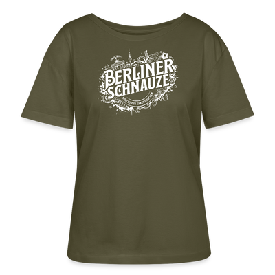 BERLINER SCHNAUZE-Rundhals Frauen Bio-T-Shirt - Khaki