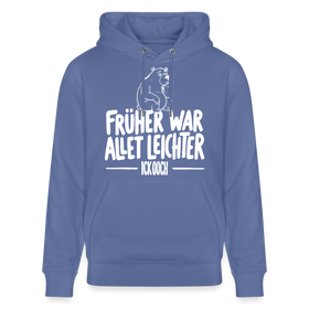 Berliner Spruch-FRÜHER WAR ALLET LEICHTERUnisex Bio-Hoodie - Blau