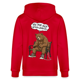 Berliner Bär-JEH MIR NICH UFFN SENKEL-Unisex Bio-Kapuzenjacke - Rot