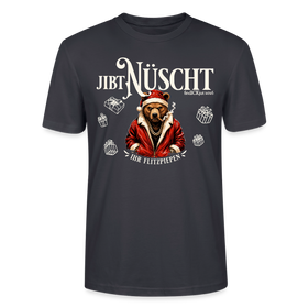 JIBT NÜSCHT-Unisex T-Shirt Berliner Ansage und Berliner Bär - Dunkles Graublau
