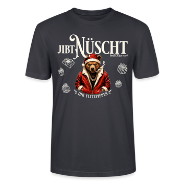 JIBT NÜSCHT-Unisex T-Shirt Berliner Ansage und Berliner Bär - Dunkles Graublau