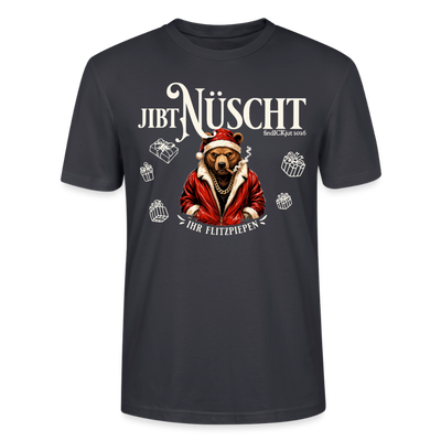 JIBT NÜSCHT-Unisex T-Shirt Berliner Ansage und Berliner Bär - Dunkles Graublau