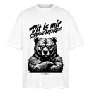 Dit is mir SCHNURZPIEPEOversized Unisex Bio T-Shirt - Weiß