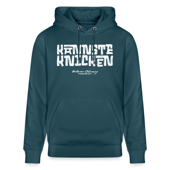 Berliner Schnauze - KANNSTE KNICKEN-Unisex Bio-Hoodie - Dunkles Petrol