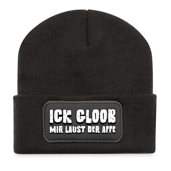 Berliner Spruch-ICK GLOOB MIR LAUST DER AFFE-Beanie - Dunkelgrau
