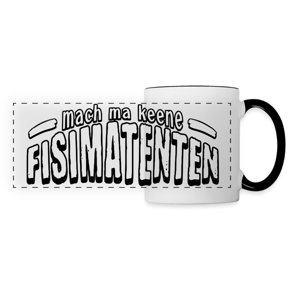 Berliner Spruch-FISIMATENTEN-Panoramatasse - Weiß/Schwarz