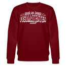 Berliner Spruch-MACH MA KEENE FISIMATENTEN-Unisex Bio-Sweatshirt  - weisser Print auf Burgunderrotem Stoff