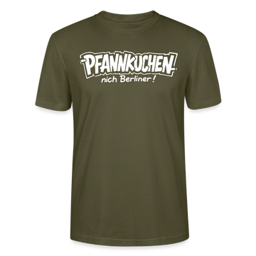 witziges Berlin Shirt-PFANNKUCHEN, NICH BERLINER-Unisex T-Shirt BIO - Khaki