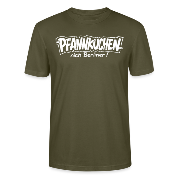 witziges Berlin Shirt-PFANNKUCHEN, NICH BERLINER-Unisex T-Shirt BIO - Khaki