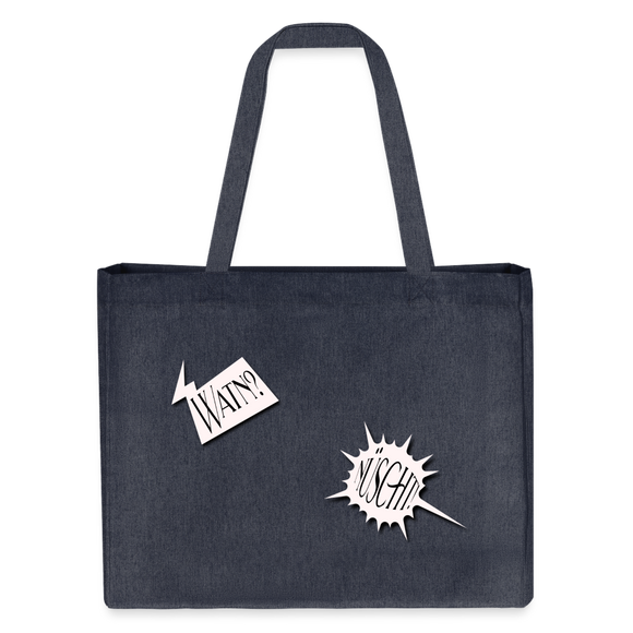 WATN? NÜSCHT!-Der Print in kultiger Berliner Schnauze auf der grossen Einkaufstasche - midnight Blue