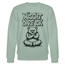 Berliner Schnauze-Unisex Bio-Sweatshirt-NÜSCHT DARF ICK - Helles Graugrün