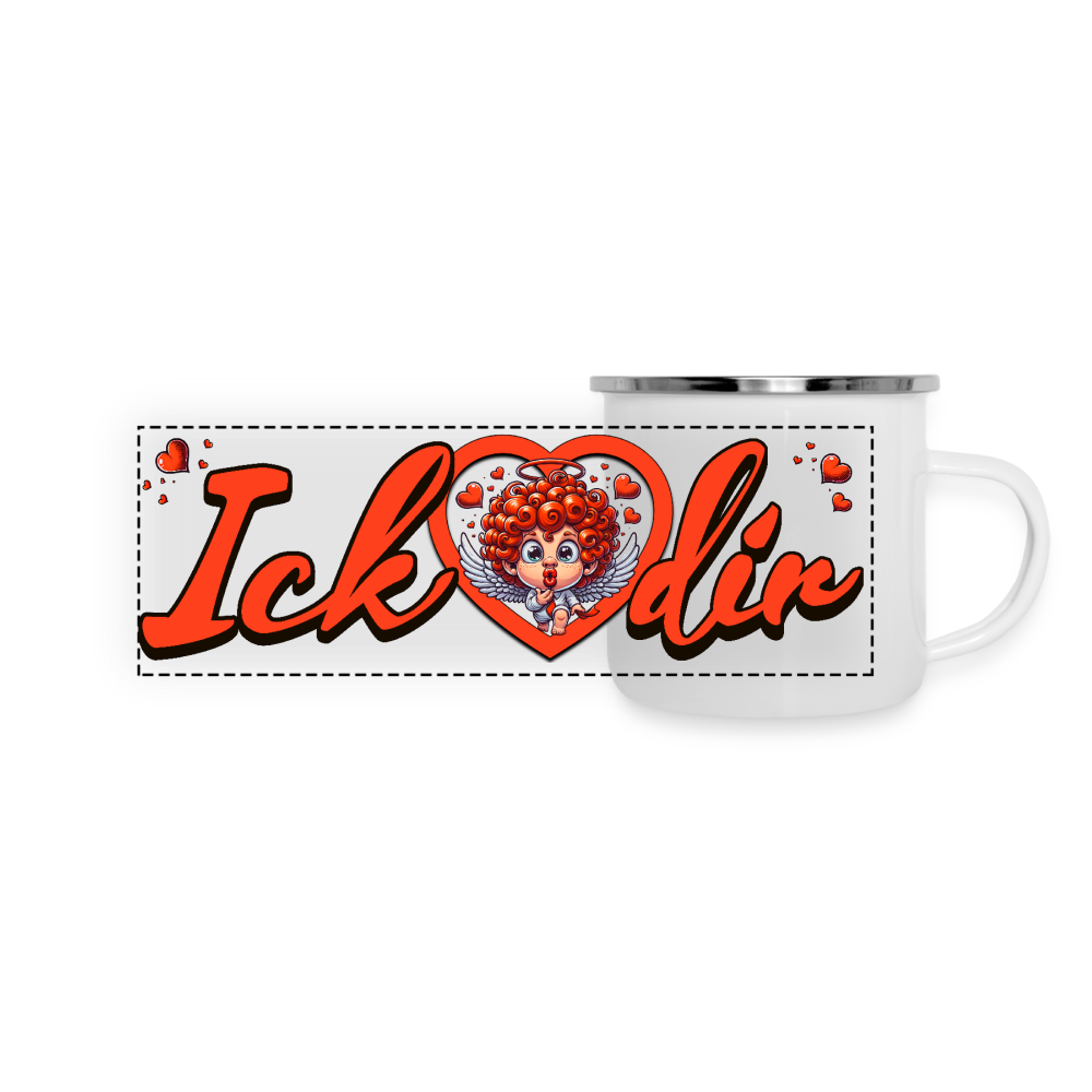 ICK LIEBE DIR-Panorama Emaille-Tasse - Weiß