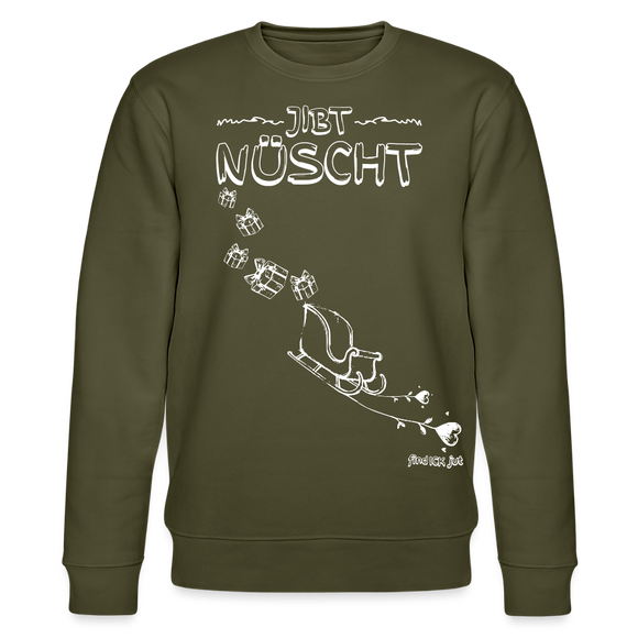 Weihnachten in Berlin25-JIBT NÜSCHT-Unisex Bio-Sweatshirt II - Khaki