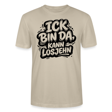Berlin Shirt-Unisex Bio T-Shirt-ICK BIN DA, KANN LOSJEHN - Beige