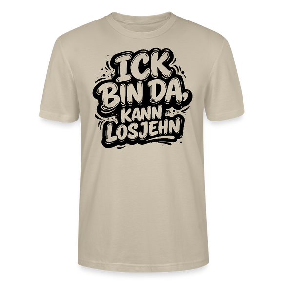 Berlin Shirt-Unisex Bio T-Shirt-ICK BIN DA, KANN LOSJEHN - Beige