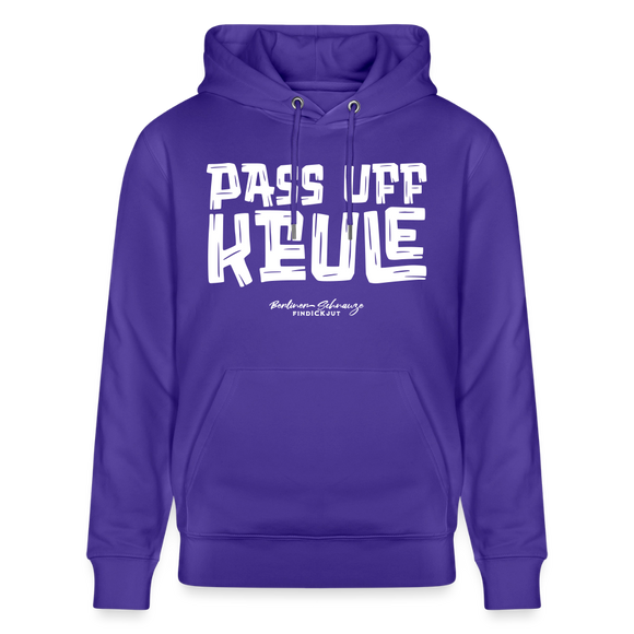 PASS UFF KEULE-Unisex Bio-Hoodie mit echt Berliner Schnauze - Purple Love 