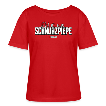 SCHNURZPIEPE-Rundhals Frauen Bio-T-Shirt - Rot