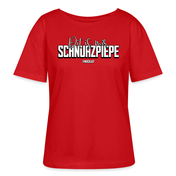 SCHNURZPIEPE-Rundhals Frauen Bio-T-Shirt - Rot