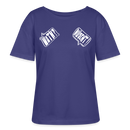 zwei weisse Sprechblasen auf der Brust-links "WATN?" -rechts "NÜSCHT!"- Das ist ne Berliner Unterhaltung auf dem Rundhals Frauen Bio-T-Shirt - Farbe Dämmerung-lilablau