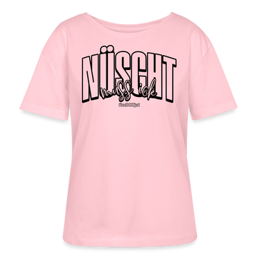 Berlin Shirt-NÜSCHT MUSS ICK25-Rundhals Frauen Bio-T-Shirt - Hellrosa