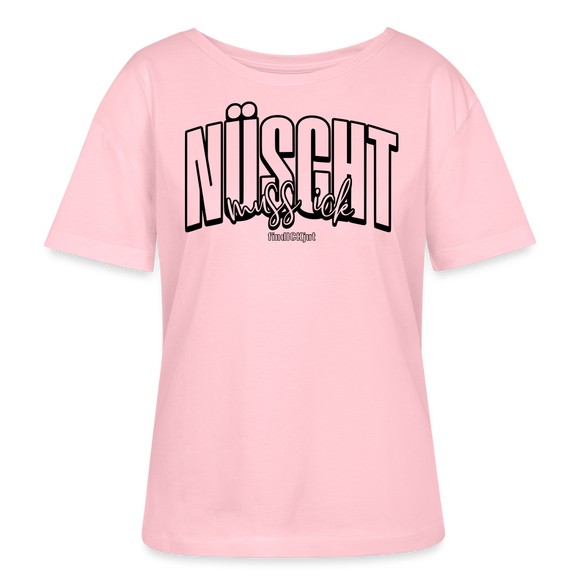 Berlin Shirt-NÜSCHT MUSS ICK25-Rundhals Frauen Bio-T-Shirt - Hellrosa