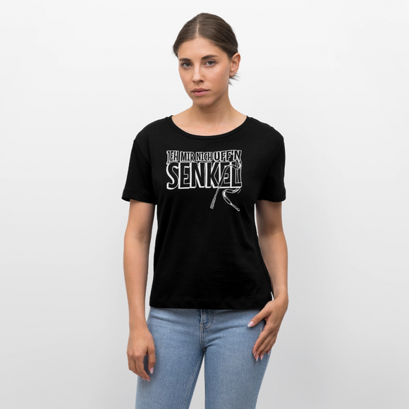 JEH MIR NICH UFF'N SENKEL-Rundhals Frauen Bio-T-Shirt II - Schwarz