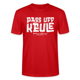 Berliner Spruch-PASS UFF KEULE-Unisex T-Shirt mit Berliner Schnauze - Rot