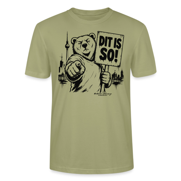 Berlin Souvenir T-Shirt-DIT IS SO!- Bio Unisex T-Shirt mit Berliner Bär - Nebelgrün