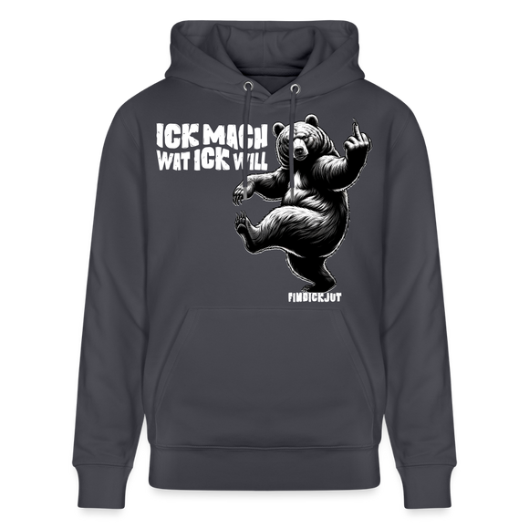 ICK MACH WAT ICK WILL-Unisex Bio-Hoodie III - Indigoblau
