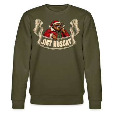JIBT NÜSCHT-Der Anti-Geschenke-Unisex Bio-Sweatshirt mit Berliner Schnauze - Khaki