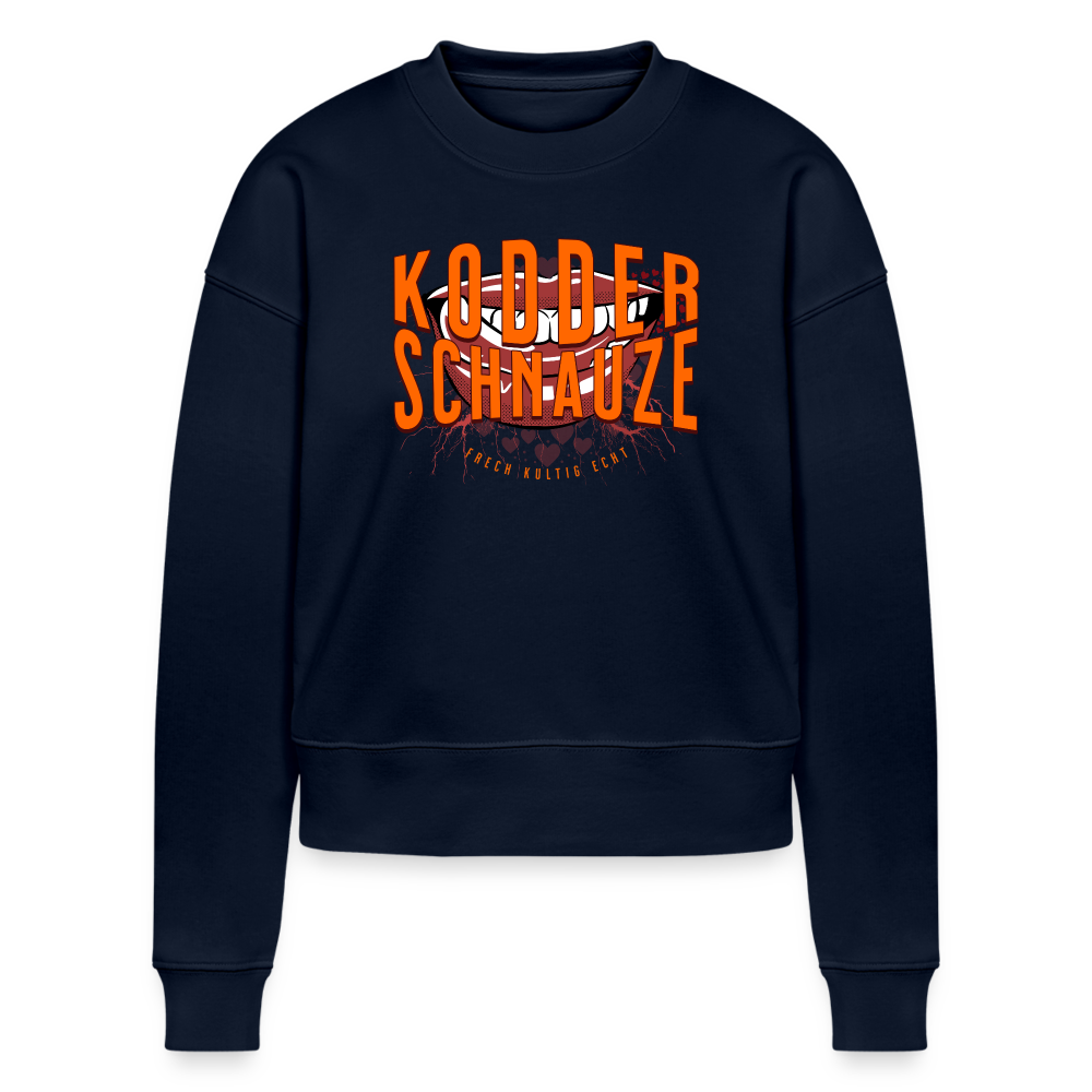 KODDERSCHNAUZE - Cropped Frauen Bio-Sweatshirt - Navy