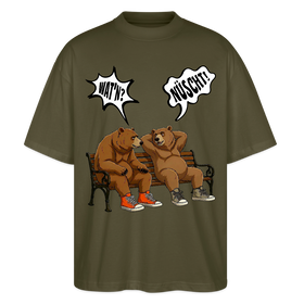 Berliner Bär Shirt mit Berliner Schnauze-WATN? NÜSCHT-Oversized Unisex Bio T-Shirt - Khaki